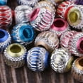 thumbnail image 6 of 50 Pieces Multi-color Aluminum Pattern Loose Spacer Beads with Large Hole for Arts and Crafts, Jewelry Making Supplies, 6/8/10/12mm, 6 of 10