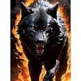 thumbnail image 3 of T-Shirt Graphique 3D Loup de Feu Surdimensionné Manches Courtes Polyester Décontracté Y2K Mode Urbaine Été, 3 of 9