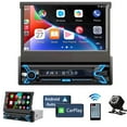 thumbnail image 1 of Naifay Single Din Car Stereo Compatible with Apple Carplay & Android Auto, 7inch Flip Out Touchscreen Car Radio with Bluetooth Foldable Car Audio Receivers, Mirror Link/, 1 of 6
