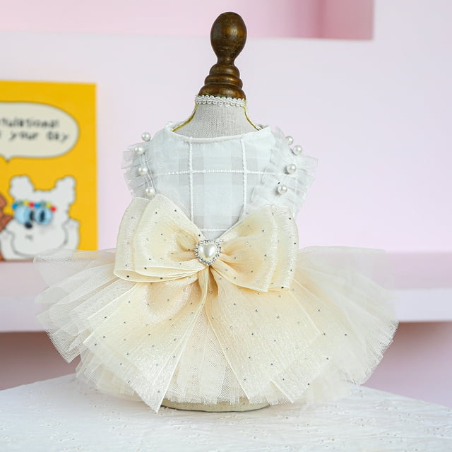 Xiao Hua Vestido para cachorro, bonito vestido de princesa para gato, falda para perritas pequeñas (A39, XL)