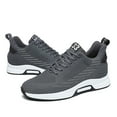 thumbnail image 3 of CERYTHRINA Mens Elevator Sneakers Lace up Sports Shoes Invisible Height Increasing Elevator Shoes 2.36 Inches Taller Lightweight Breathable Mesh Upper Hidden Heel Trainers Grey 41, 3 of 6
