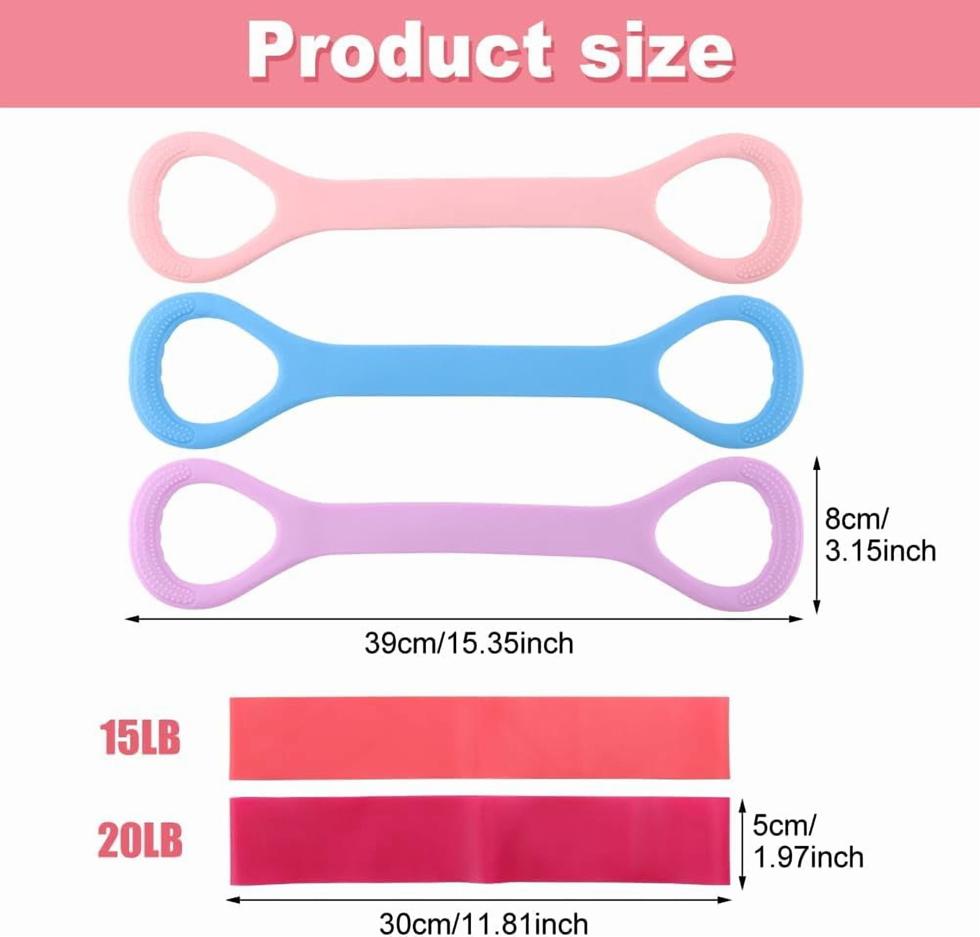 JJEAN-3pcs Figure 8 Fitness Resistance Band Elastic Bands for Working Out Elastic Rope Stretch Fitness Band Training Exercise Bands for Women Yoga