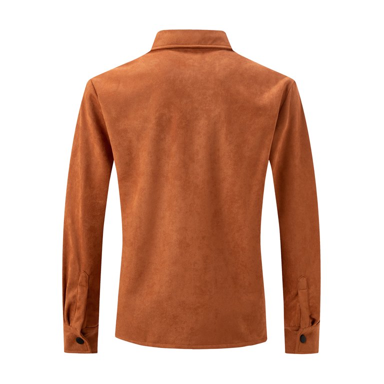 real suede over sized shirt ブラウン 100% Suede Overshirt