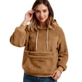 thumbnail image 2 of Flannel Cat Dog Pet Pouch Hoodie for Women, Pullover Sweatshirt with Front Carrier Pocket and Drawstring Hood, 2 of 5