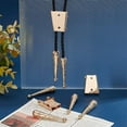 thumbnail image 6 of 3Pc Iron Bolo Tie Slide Clasps with 6Pc Alloy Cord Ends for Bolo Tie Making Light Gold 30~52x25x9.5~11mm Hole: 2.5mm Inner Diameter: 3.5~5.5x5.5~17mm, 6 of 7