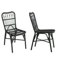 thumbnail image 4 of Harper & Bright Designs Outdoor PE Wicker Dining Chairs Set of 2, 2 Person Patio Rattan Chairs for Backyard Poolside Garden, Black+Gery, 4 of 13
