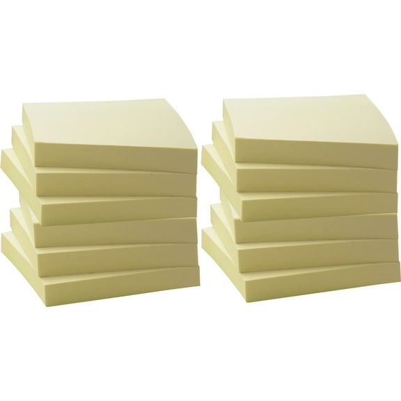 Business Source, BSN36620, Yellow Adhesive Notes, 12 / Pack, Yellow