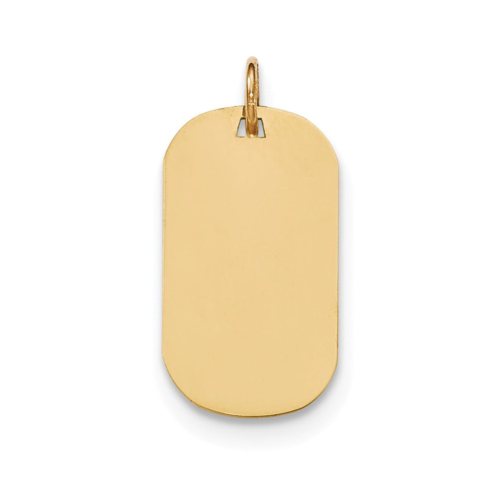 14k Yellow Gold Plain .009 Gauge Engraveable Dog Tag Disc Charm ...