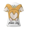 thumbnail image 3 of Uemuo Prince Corgi Dog Drawing Women's Deep V-Neck Low Cut Tops - Casual Loose Fit with Stainless Steel Loop, Soft, Breathable, Perfect for Office, Travel, and Daily Wear-Medium, 3 of 5