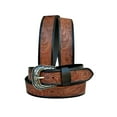 thumbnail image 2 of Affilare Western Genuine Leather Floral Tooled Casual Jeans Belt For Men and Women 30AB109-34, 2 of 2