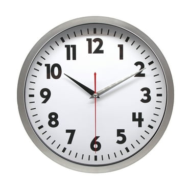 Mainstays 12" Quartz Modern Indoor Schoolhouse Clock, Easy Read Dial