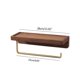 thumbnail image 2 of Wall Mounted Toilet Paper Roll Holder Brass Wood Single Roll Tissue Holder with Tray Kitchen Bathroom Accessories, 2 of 5