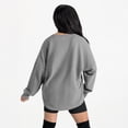 thumbnail image 3 of Women's Gameday Couture Gray Detroit Lions Oversized Sweet Victory Corded Sweatshirt, 3 of 3