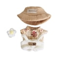thumbnail image 4 of Ropa Para Muñecas De Peluche, Camiseta Para Vestir Muñecas, Pantalones Con Sombrero Y Flores, Traje Para Muñecas, Camiseta Con Cuadrícula De Oso Marrón camiseta con rejilla de oso, 4 of 7