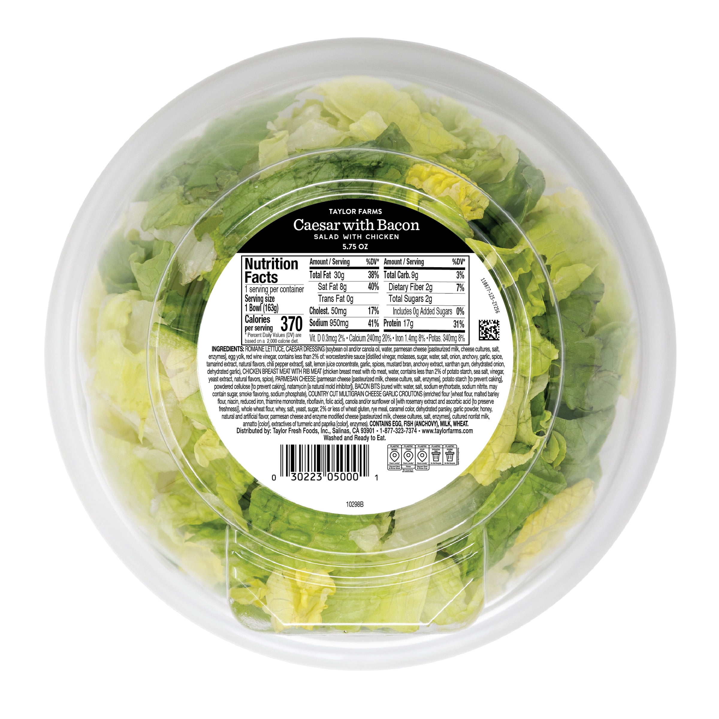 Taylor Farms Caesar Salad with Bacon and Chicken, 5.75 oz (Fresh)
