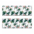 thumbnail image 2 of Jungle Bench Cushion Set of 2, Subtropical California Brazil Botanical Nature Green Leaves Flowers, Standard Size Foam Pad and Decorative Cover, Hunter Green Coral White, by Ambesonne, 2 of 4