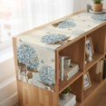 thumbnail image 6 of Table Runners 70 Inches Long Dress Scarves, Blue Hydrangea Farmhouse Coffee/Dining/Kitchen Table Decor, Holiday Table Runner, Spring Floral Leaves Butterfly Vintage Beige 13x70 Inch, 6 of 9