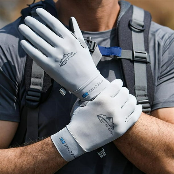 Tongliya 1 Pair of Outdoor Ice Silk Road Microfiber Non-Slip Breathable  Fingerless Sunscreen Gloves Black L 