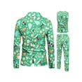 thumbnail image 2 of Franhais 3Pcs Men Christmas Suit Sets Funny Long Sleeve Single Breasted Jacket Blazer with Vest Pants Set Party Outfit, 2 of 9