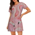 thumbnail image 1 of Disketp Flamingos para Camisón Corto de Manga Corta para Mujeres, Camisón Cómodo con Escote Redondo, Bonito y Confortable, 1 of 6