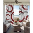 thumbnail image 4 of Red Grey Blackout Curtains 84 Inches Long for Bedroom, Geometric Circle Modern Abstract Simple Art Thermal Insulated Room Darkening Black Out Window Curtain Panels Grommet Drapes for Living Room, 4 of 8