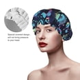 thumbnail image 4 of Kdxio Blue Butterfly Print Shower Cap for Women,Elastic and Reusable,Double Waterproof Layers Bathing Hat, 4 of 9