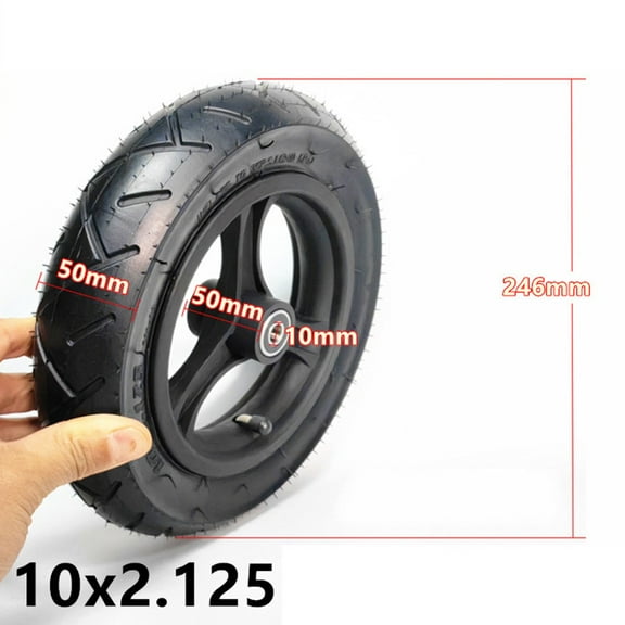 Goader 10 Inch 10*2.125 Inner tube Outer tire with Wheel Hub 10x2.125 Tire for Scooter - for Outdoor
