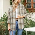 thumbnail image 5 of Mingw Womens and Ladies Button Down Flannel Plaid Shirts Long Sleeve Cozy Shackets Business Casual Blouse Top ,Green,2XL, 5 of 6