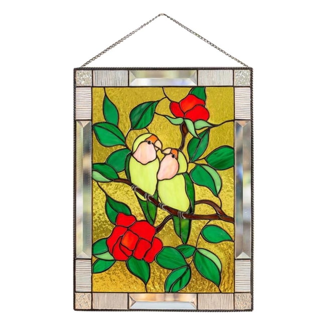 Advancent Colorido pájaros manchados Suncatcher ventana Panel pájaro colgante adornos colgante decoración del hogar Decoración del hogar No.1 Advancent HA041907-01