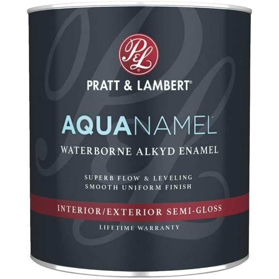 Pratt & Lambert Aquanamel Semi-Gloss Interior Paint - Easy to Clean - 1 Qt, Neutral Base