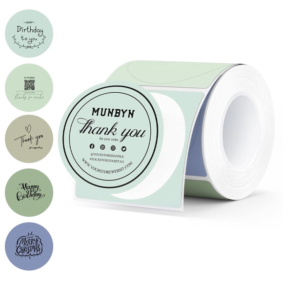 Etiquetas adhesivas térmicas MUNBYN, círculo de 5 cm para logotipo personalizado 150