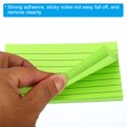 thumbnail image 4 of Uxcell 3" x 5" Lined Sticky Notes, Fluorescent Colored Self-Stick Note Pads 100 Sheets/Pad, Green, 3 Pack, 4 of 5
