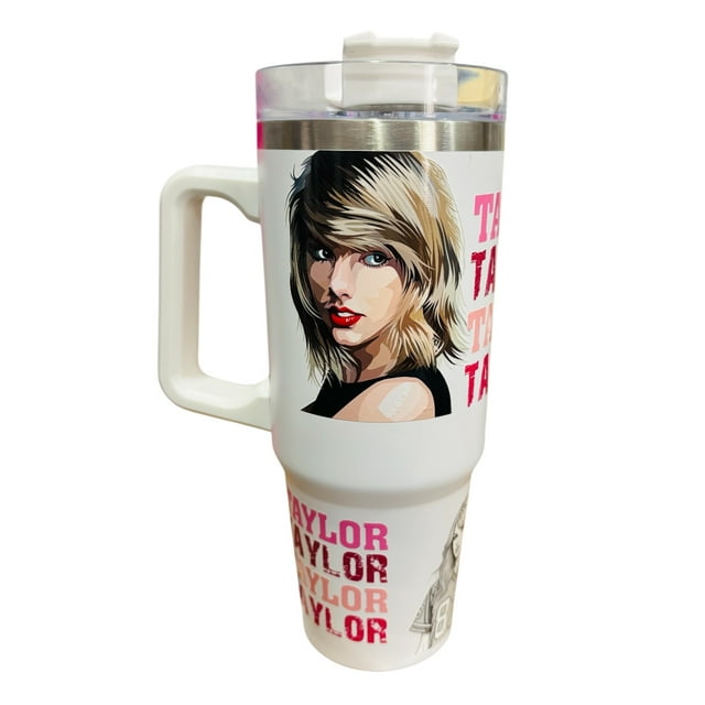 Termo de acero inoxidable Fartmex color blanco, Taylor Swift 1989 de 30 oZ