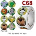 thumbnail image 3 of XIANXIAN 500 Pcs Autocollants d'Animaux Décalcomanie pour Enfants, 1 Rouleau Autocollant Mignon Autocollants Ronds de Récompense Incentives Rouleau d'Autocollants d'Animaux pour Scrapbooking Journal Déco Anniversaire Sauvage Fournitures pour Classe Enseignant, 3 of 4
