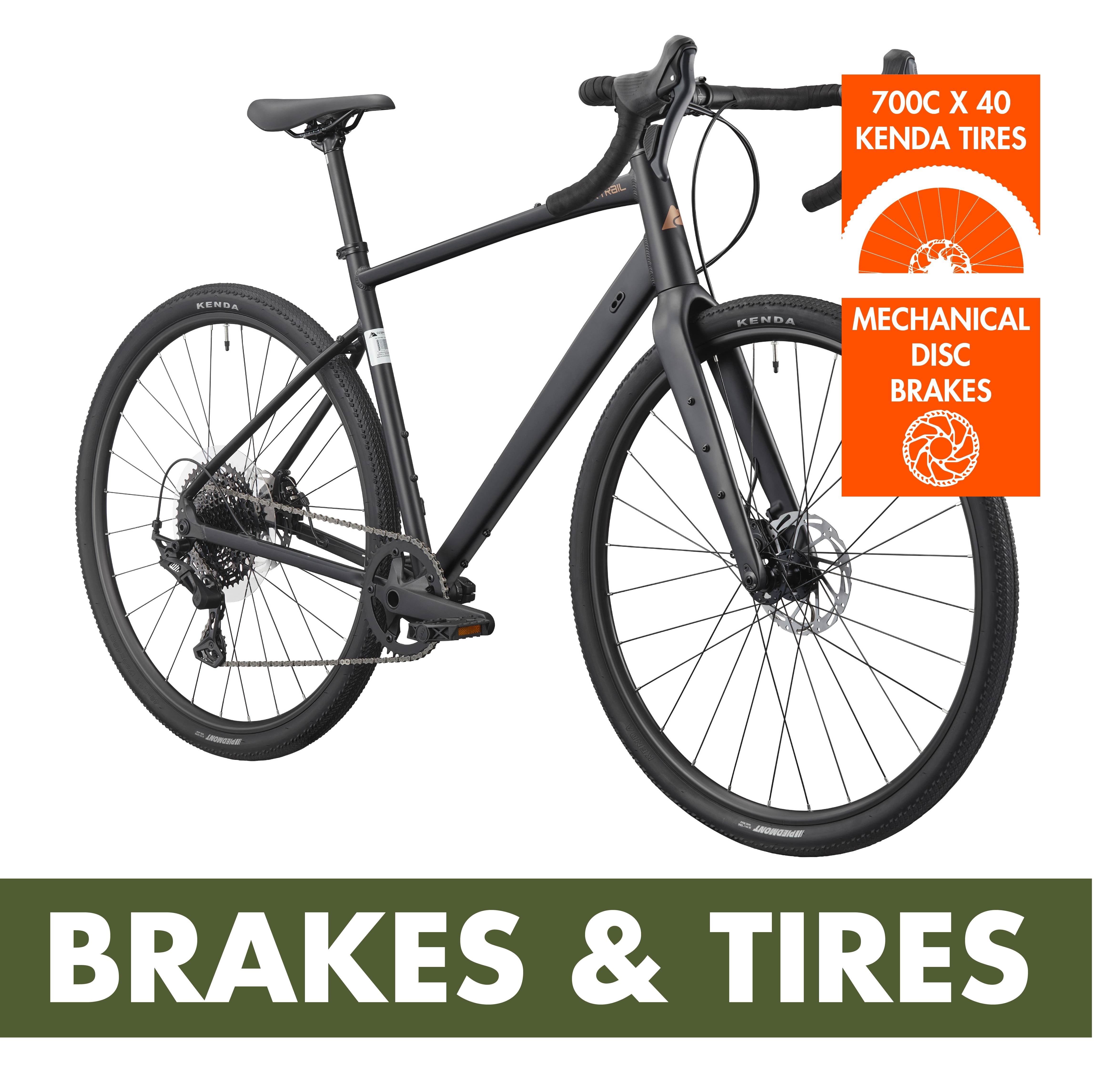 Ozark Trail G.2 Rebel Drop Bar Gravel Bike, 700C Wheels, Large Frame, Fits Riders 5'9" - 6'2"+, Black, Adult