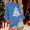 Blue, variant on Womens Merry Christmas Print O Neck Sweatshirt Round Neck Fit Pullover Tops Casual Long Sleeve Workout Shirts Gray L