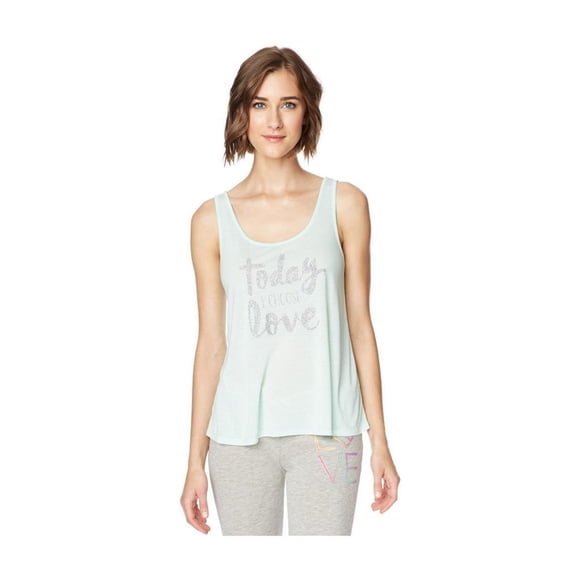 Aeropostale Womens I Choose Love Tank Top, Verde, X-Large