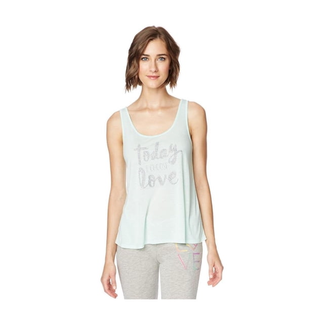 Aeropostale Womens I Choose Love Tank Top, Verde, X-Large