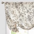 thumbnail image 1 of Corbata Valance Jinchan de lino con estampado floral, 45 cm, negro sobre beige, 1 of 9