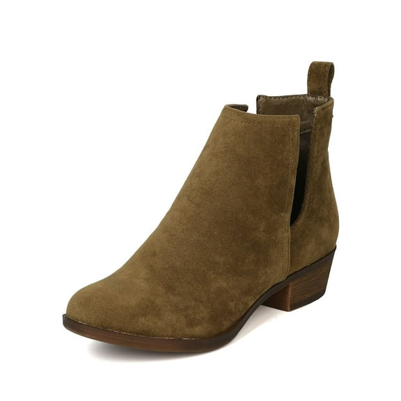 Breckelles Austin-14 Olive Womens Dress Vegan Suede Cut Out Riding Booties (10)