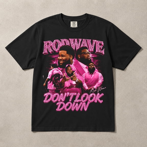 R0d Wave Don't Look Down Pink Bling Vintage T-Shirt, Hip Hop Artist Graphic Concert Tee