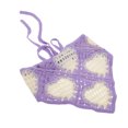 thumbnail image 5 of Unique Bargains 2 Pcs Triangle Bandana Knitted Turban Crochet Hair Scarf for Women Purple Pink, 5 of 5