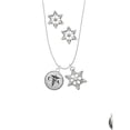 thumbnail image 2 of Delight Jewelry Silvertone Domed Black CNA Silver tone Snowflake Charm Necklace and Stud Earrings, 2 of 4