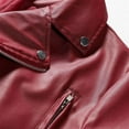 thumbnail image 5 of Mens Faux Leather Biker Jacket Vintage Asymmetric Zip Motorcycle Jackets PU Lightweight Punk Slim Coat with Pocket, 5 of 6