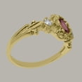 thumbnail image 4 of LBG British Made 14k Yellow Gold Natural Pink Tourmaline & Diamond Womens Anniversary Ring - 33 size options - Size 6.25, 4 of 8