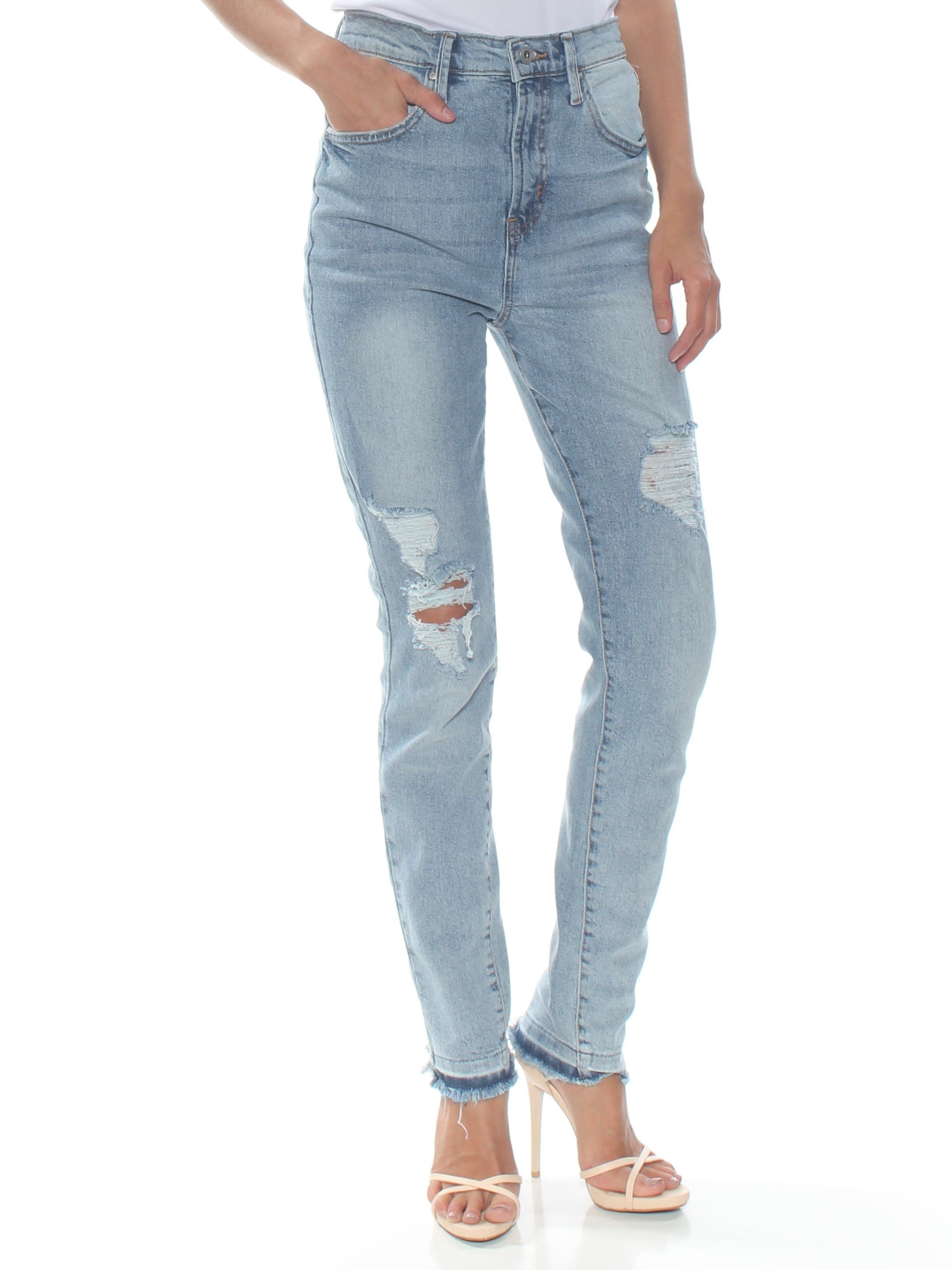 Jessica Simpson JESSICA SIMPSON Womens Blue Destructed Denim Infinite