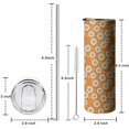 thumbnail image 5 of 20oz Orange Daisy Flower Smiley Faces Pattern Skinny Tumblers Stainless Steel Tumbler with Lid and Straw,Vacuum Insulated Double Wall Travel Tumbler Cups with Cleaning Brush for Coffee,Tea, 5 of 6