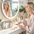 thumbnail image 2 of Fammart Clear Makeup Bag for Women,TSA Approved Checkered Cosmetic Bag,Car Organizer Case with Zipper,Large Waterproof Pouch Purse Toiletry Bag for Skincare,Brushes Travel Essentials, 2 of 9