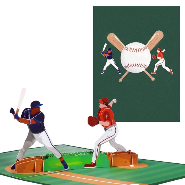 Tarjeta de felicitación CNLITIHEKA con diseño de béisbol desplegable para el Día del Padre, 3D