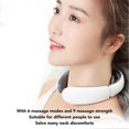 thumbnail image 5 of Electric Pulse Neck Massager 6 Modes 9 Strength Hot Compress Vibration Neck Muscle Massage Machine White, 5 of 5